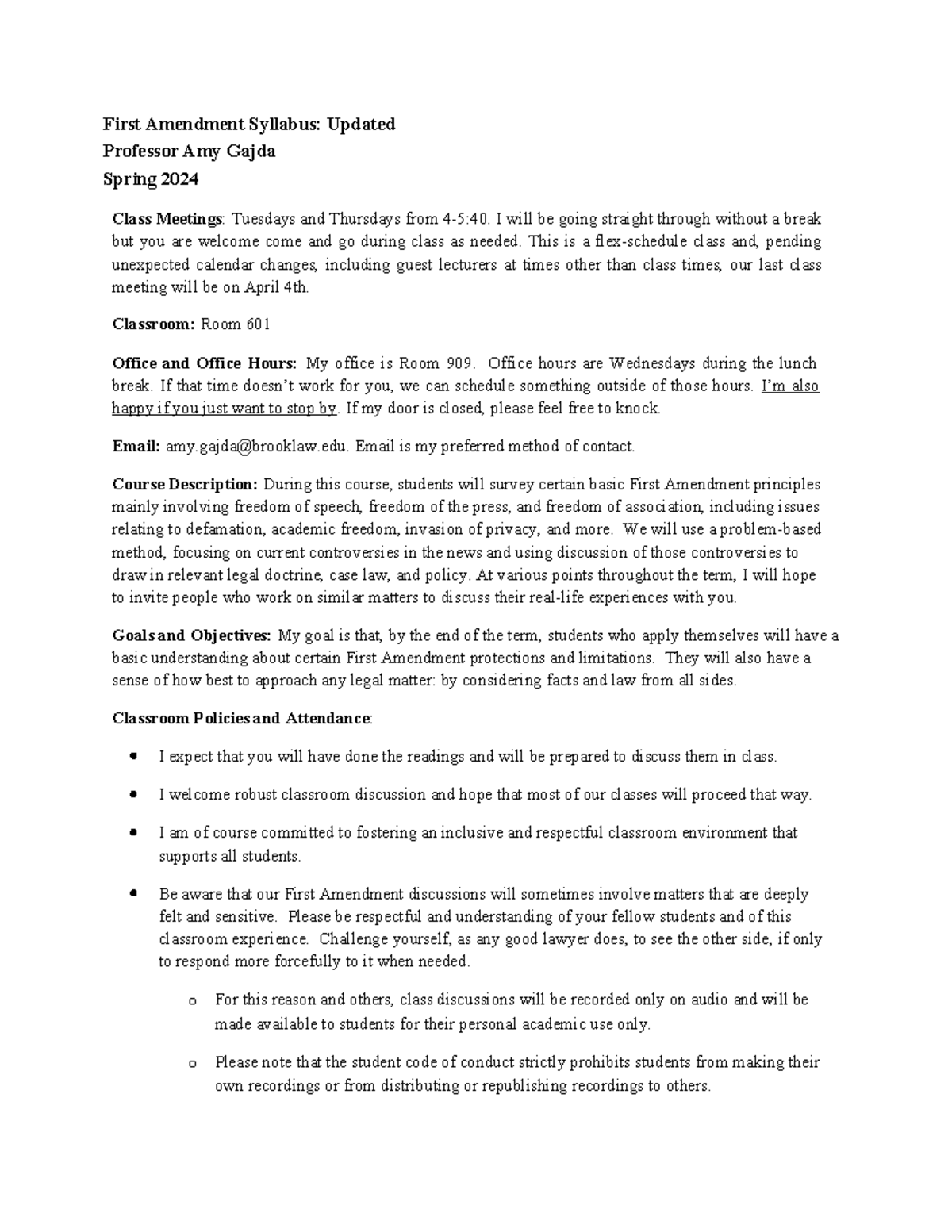 First Amendment Law Study Guide: Key Concepts and Cases Outline