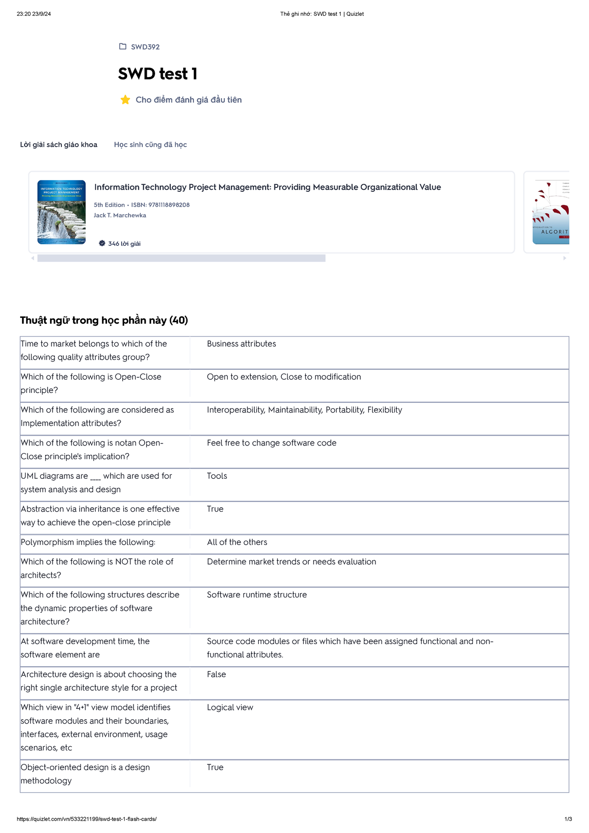 Thẻ ghi nhớ SWD test 1 Quizlet - SWD test 1 SWD Cho điểm đánh giá đầu ...