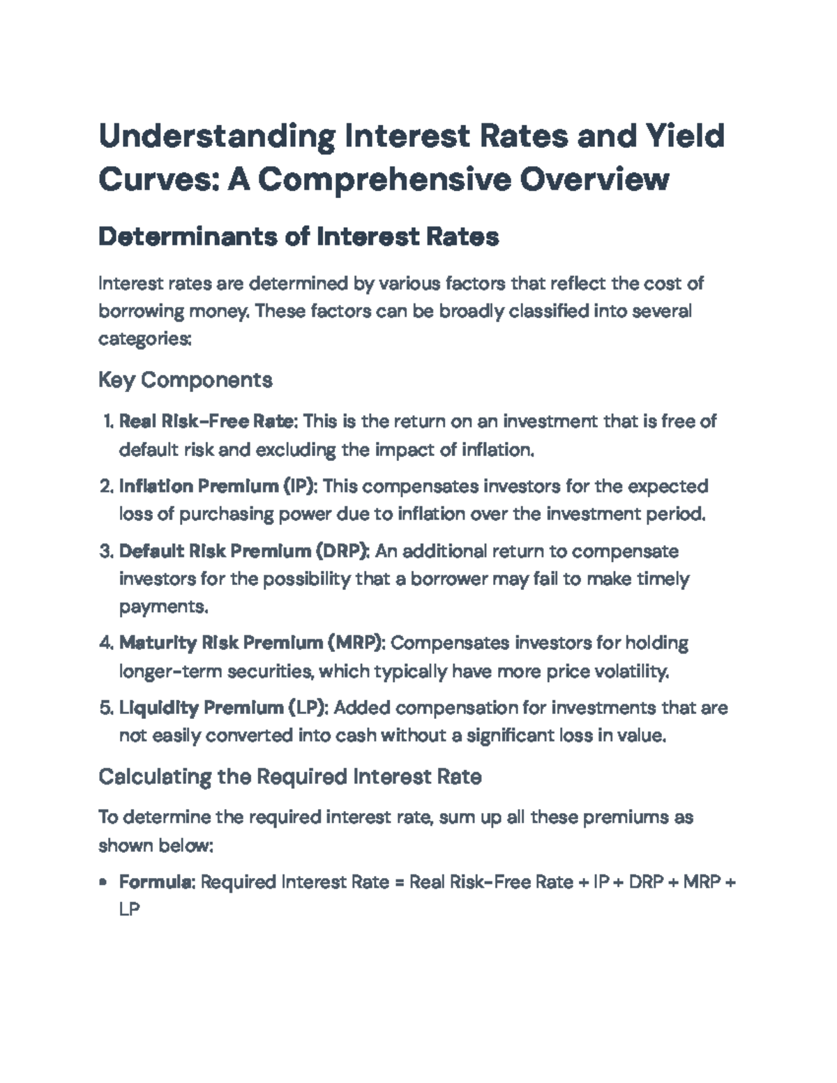 Understanding Interest Rates & Yield Curves: Key Factors & Implications ...