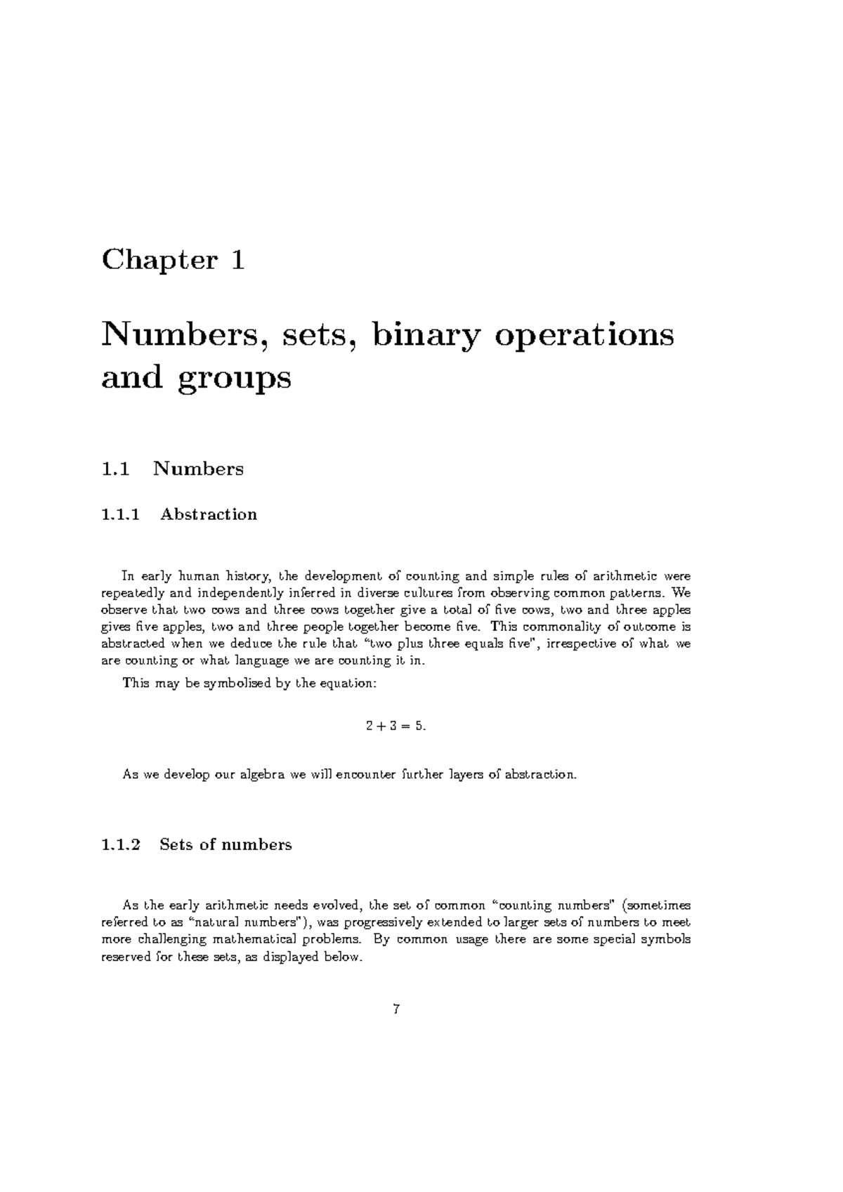 Lec 1 and 2 - Annotated lecture notes - Chapter 1 Numbers, sets, binary ...