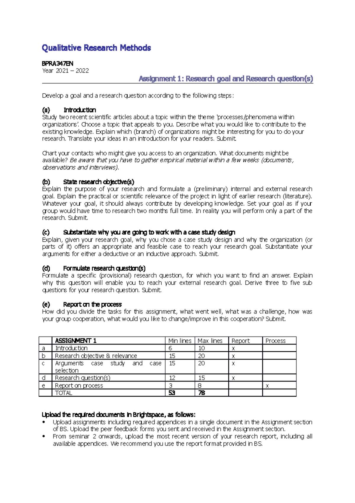 Assignment 1 Qualitative Research Methods Groups - Radboud Universiteit ...