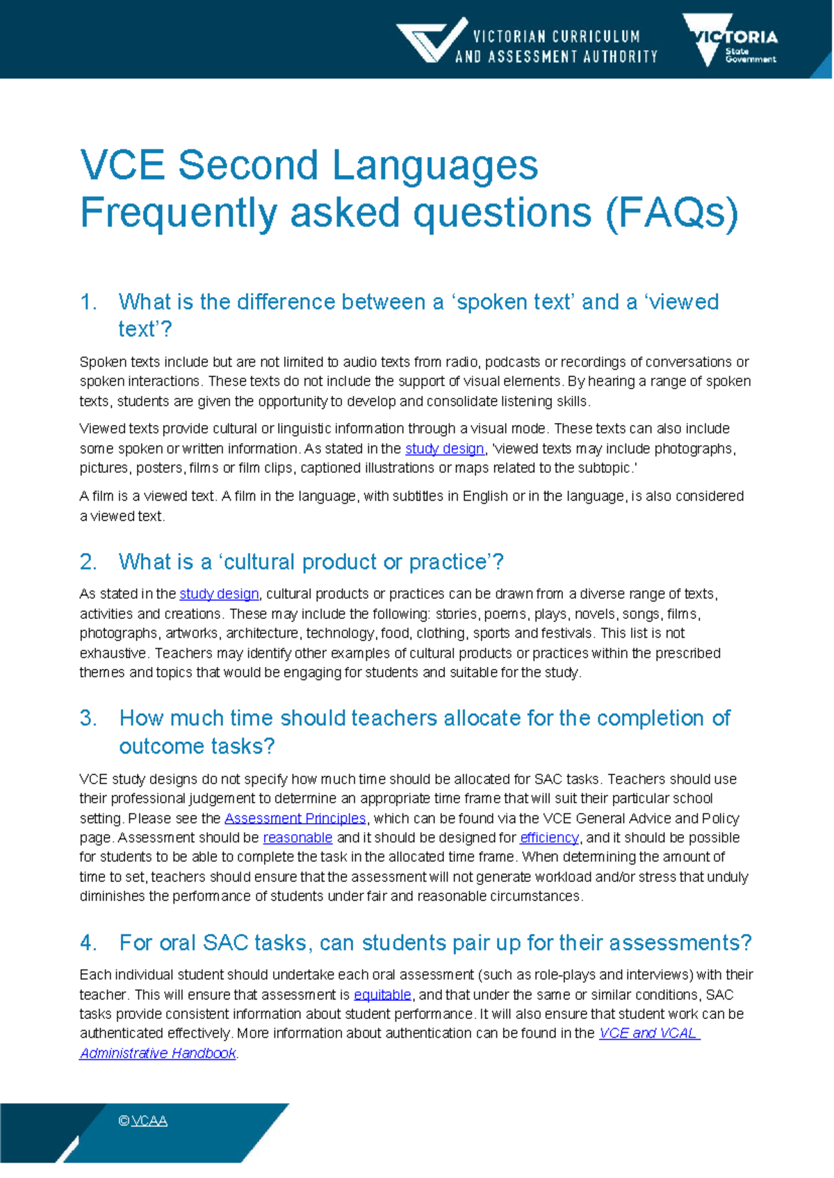 VCE Second Languages FAQ Guide: Key Information for Students - Studocu