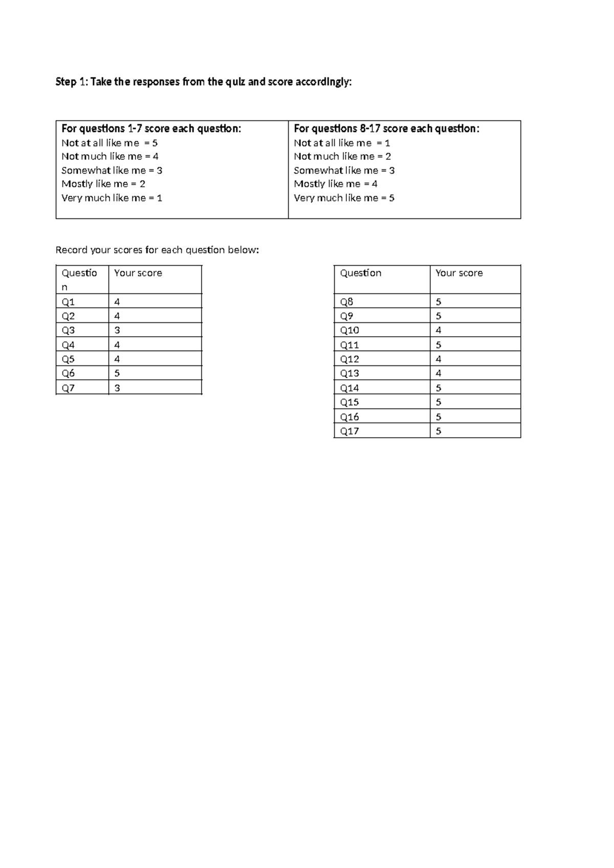 MKTG1501 Task 3 - Quiz Scoring and Averages Guide - Studocu