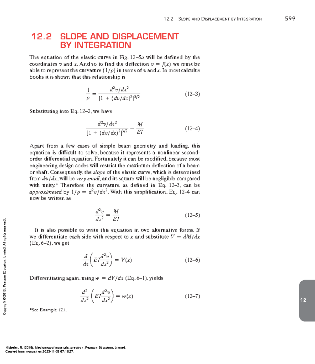 Mechanics of Materials (MECH 301) Chapter 12: Slope & Displacement by ...