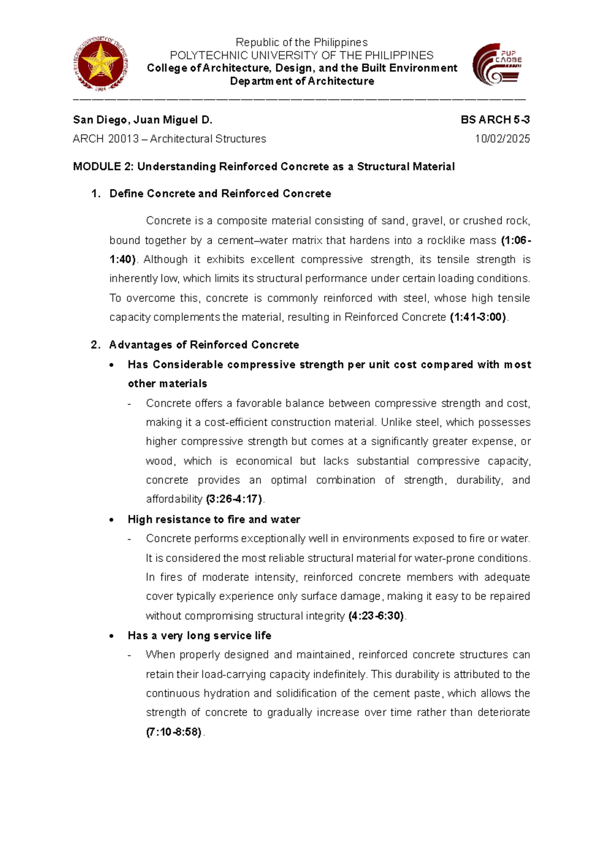 ARCH 20013 Module 2: Understanding Reinforced Concrete - Studocu