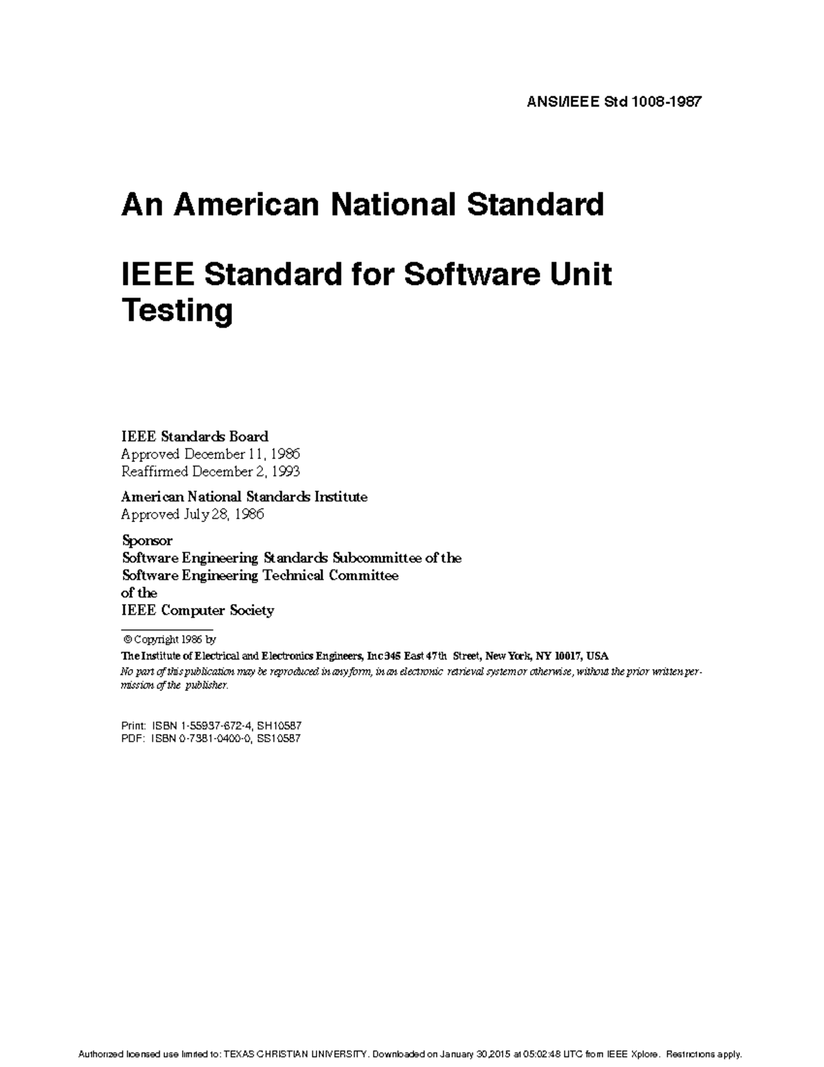 IEEE 1008 - Standard for Software Unit Testing Overview and Guidelines ...