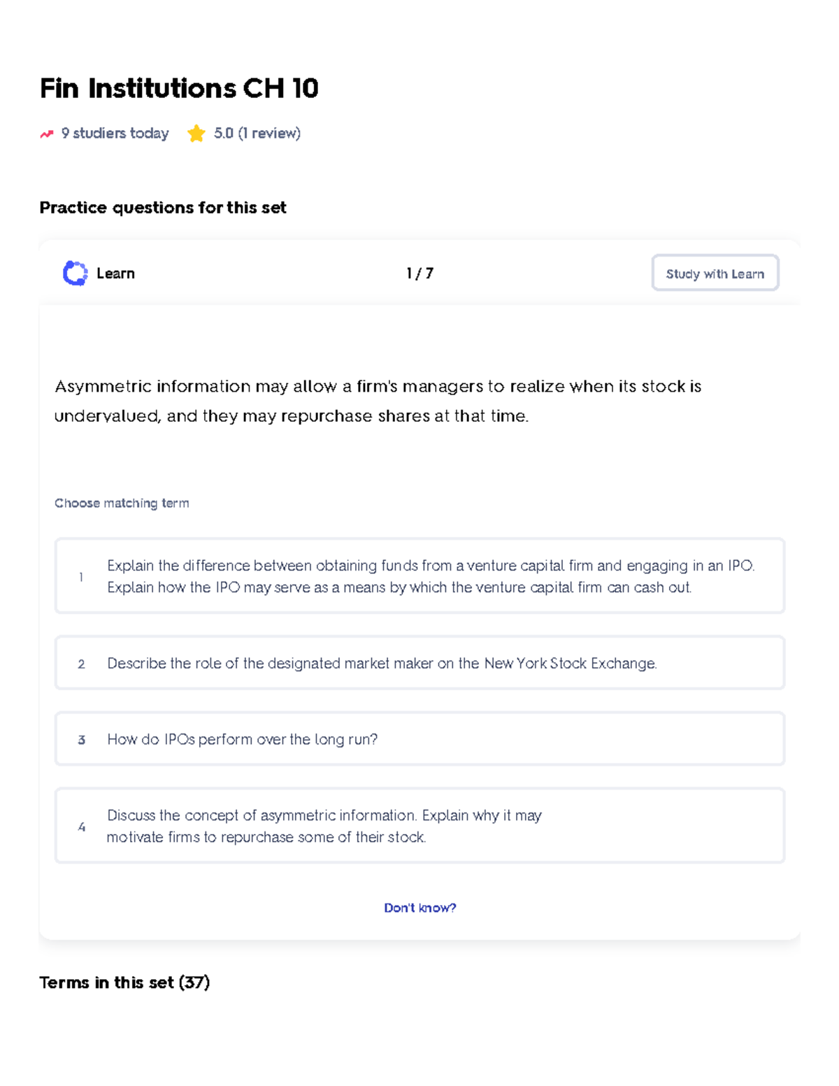 Fin Institutions CH 10 Flashcards Quizlet - Fin Institutions CH 10 9 ...