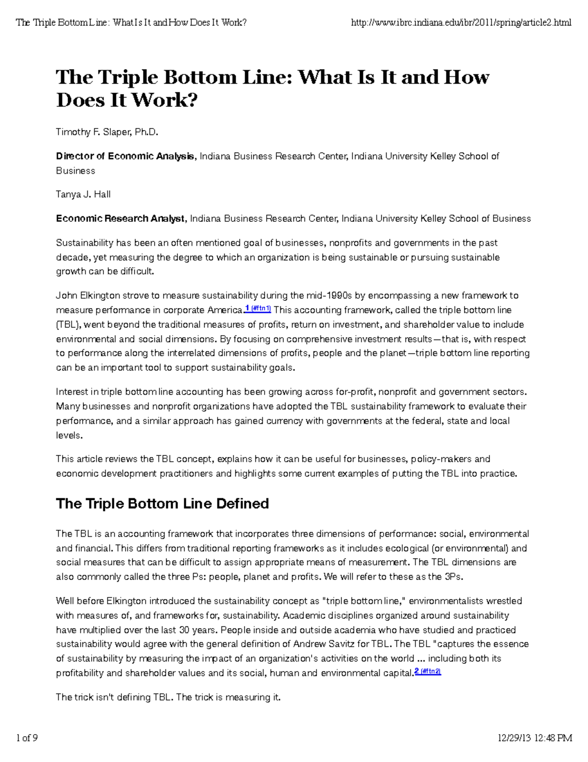 Triple Bottom Line (TBL) Framework: Understanding Sustainability ...