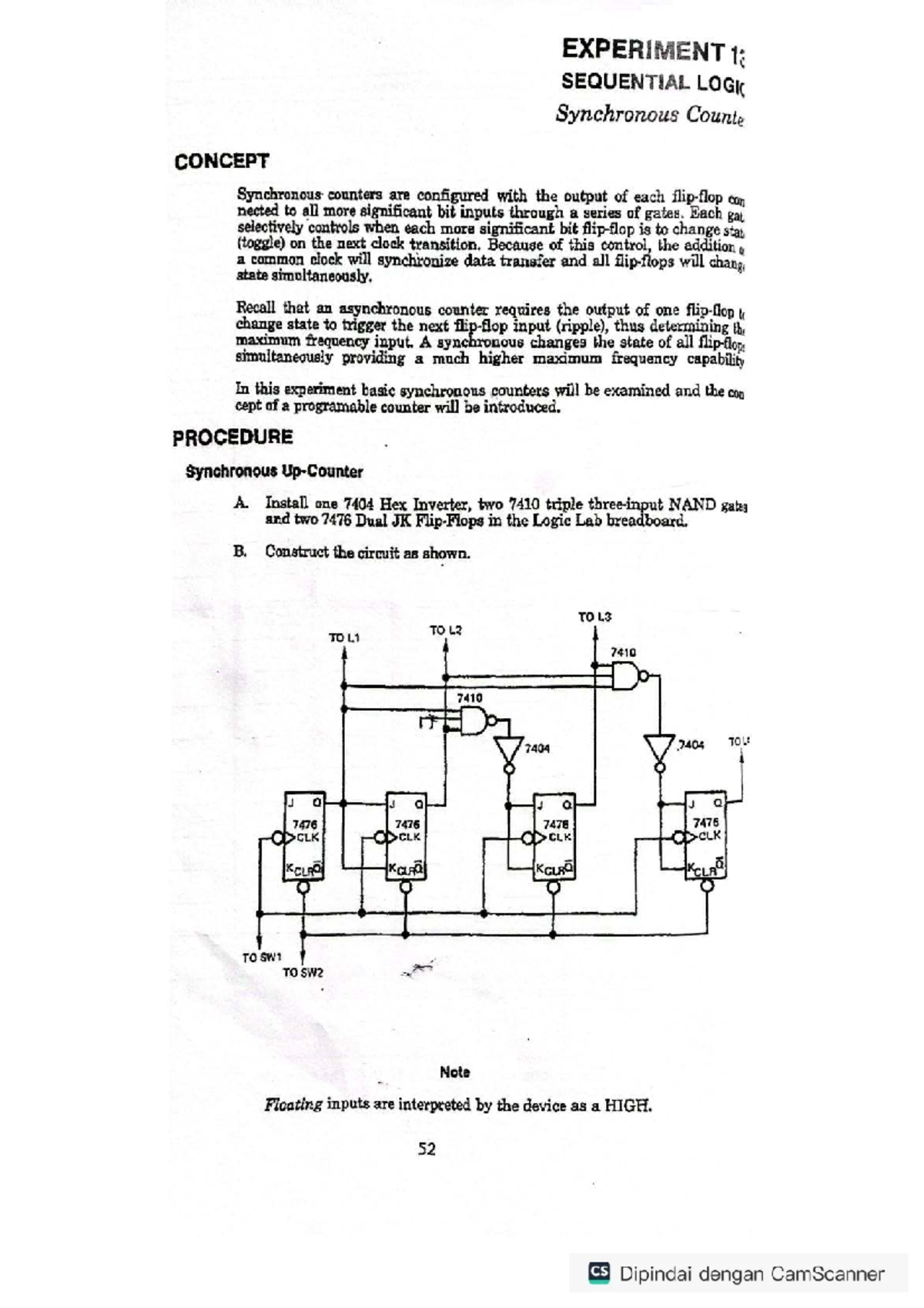 Experiment 13: Synchronous Logic Counters and Their Configuration - Studocu