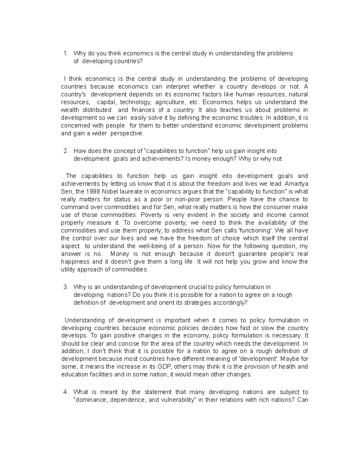 Understanding Development Challenges in Developing Countries - Studocu