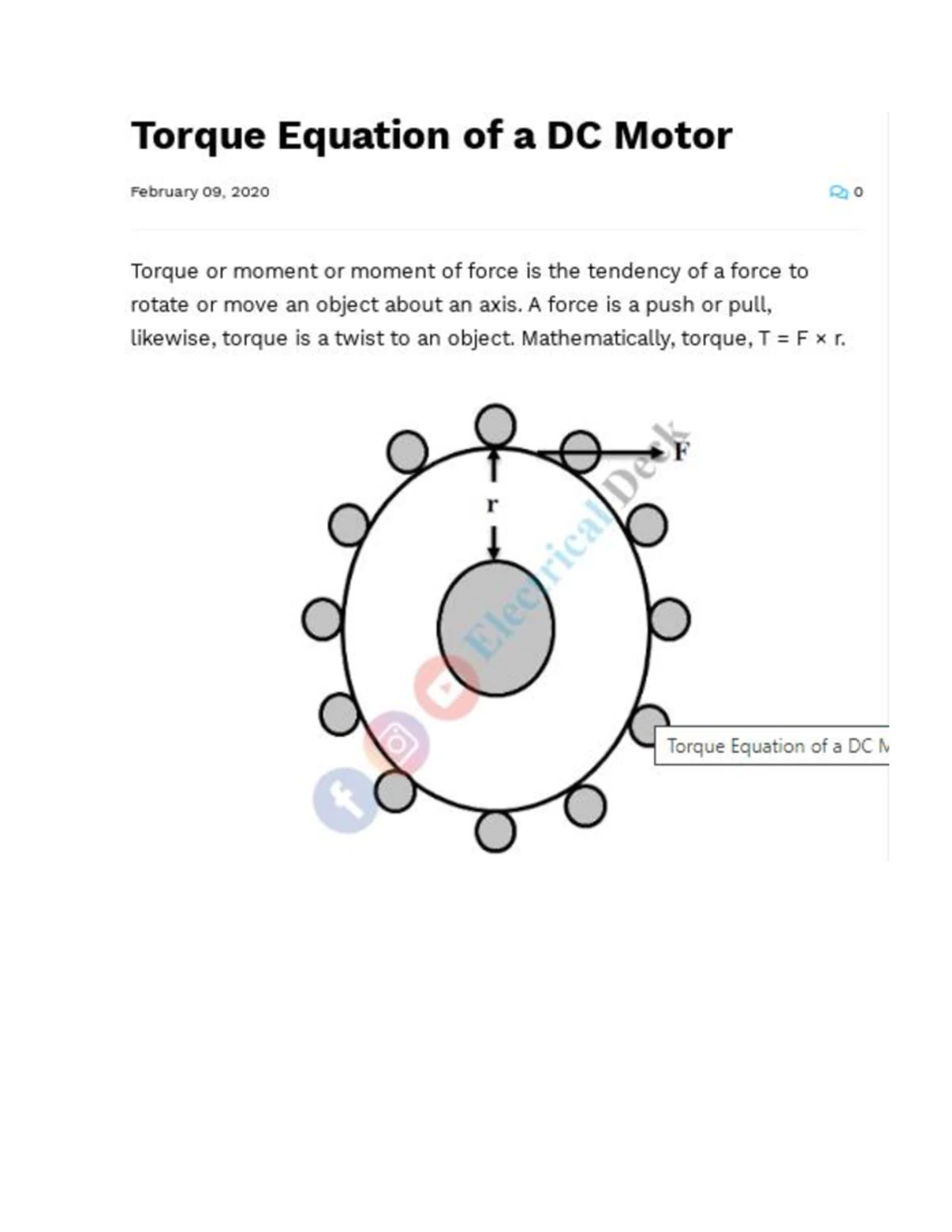 Torque Equation of a Motor - Notes for Engineering Course - Studocu