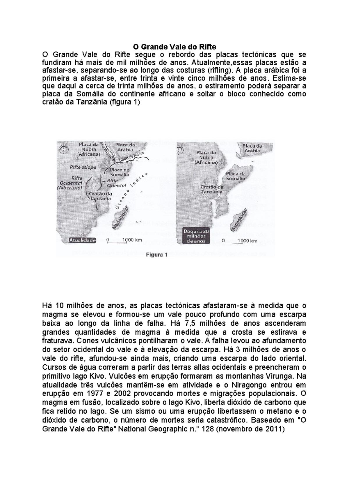 O Grande Vale do Rifte: Estudo Prático sobre Tectónica e Vulcanismo ...