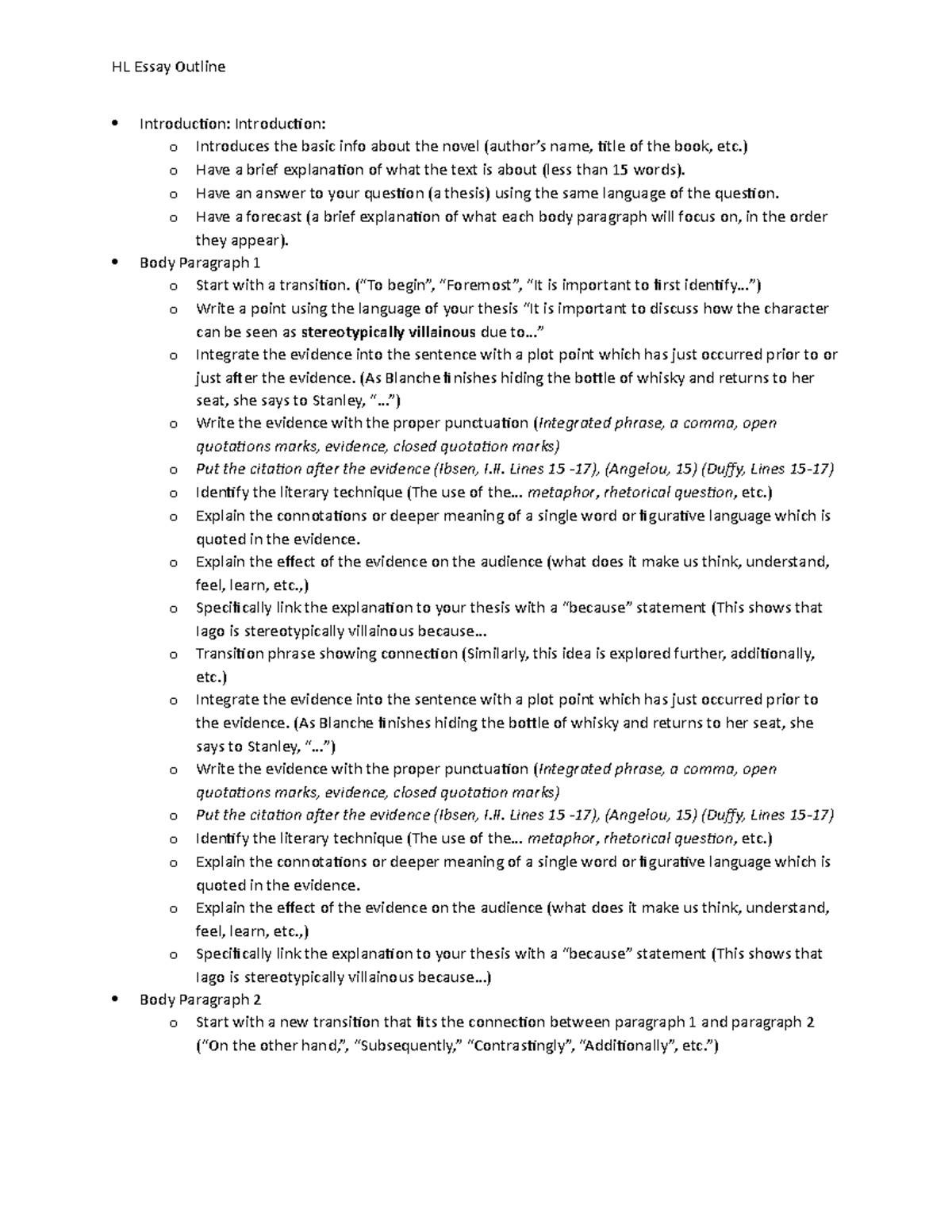 HL Essay Outline: Analyzing Iago's Stereotypical Villainy in Literature ...