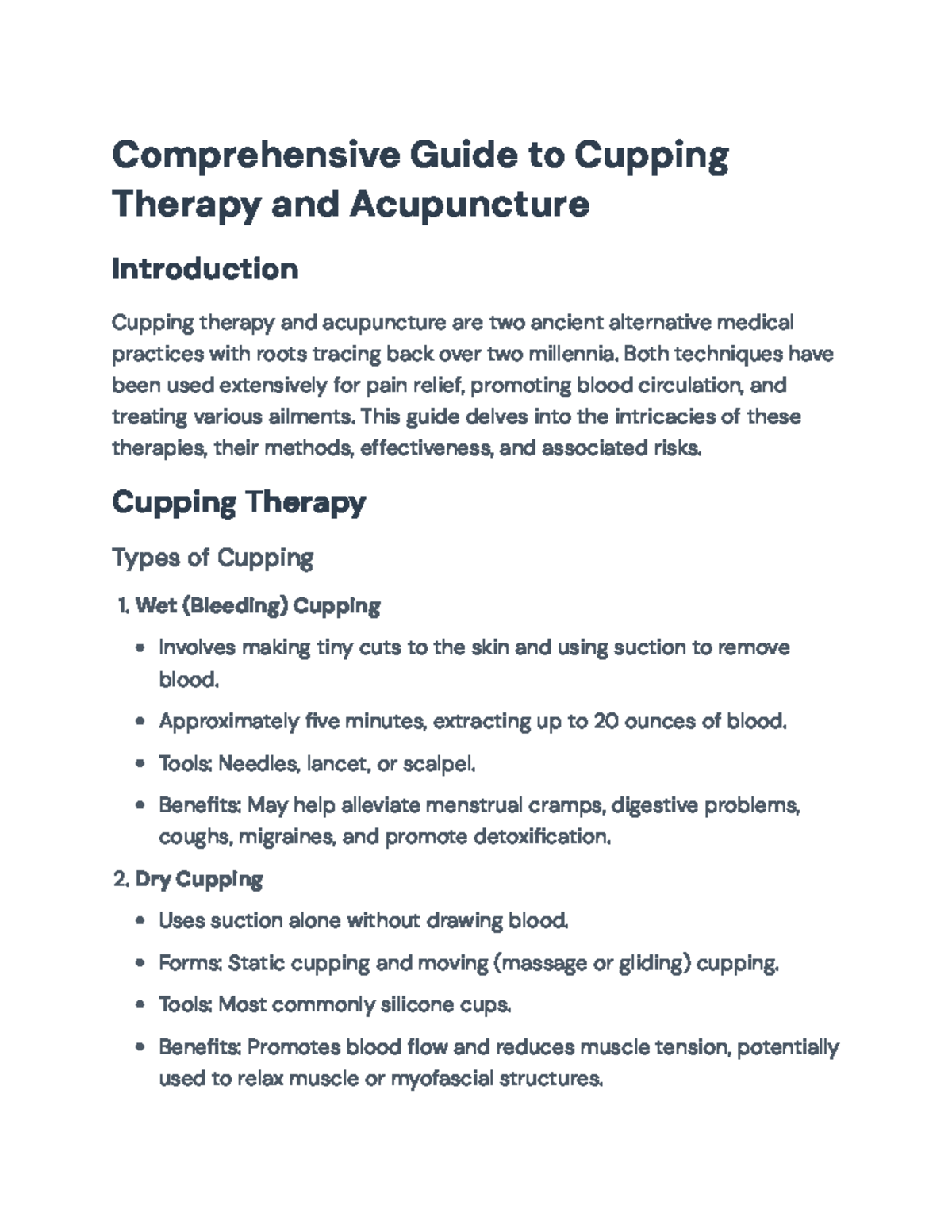 Comprehensive Guide to Cupping Therapy and Acupuncture Techniques ...