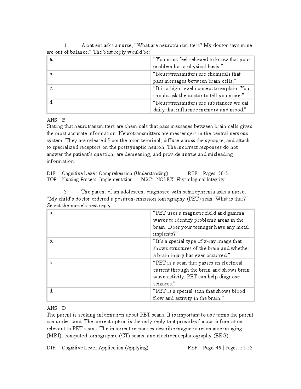Chapter 4 Nursing Practice Exam Questions - NCLEX Prep - Studocu