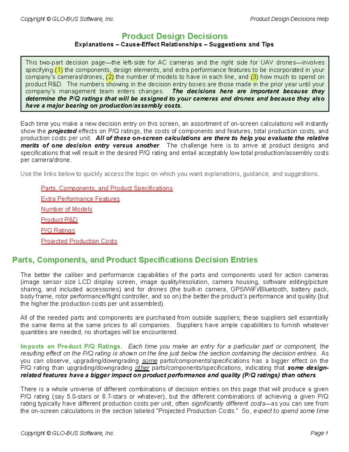 DEC-Product Design: Guide to P/Q Ratings & Cost Projections - Studocu