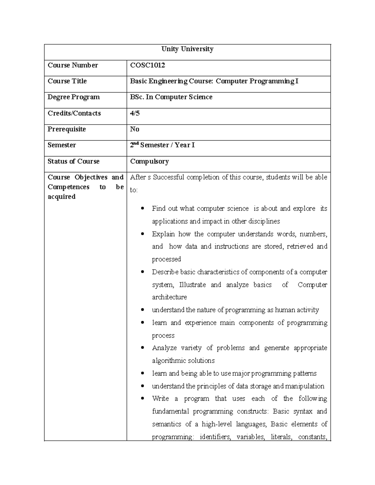 Introduction to computer science and programming COSC1012 lecture notes ...
