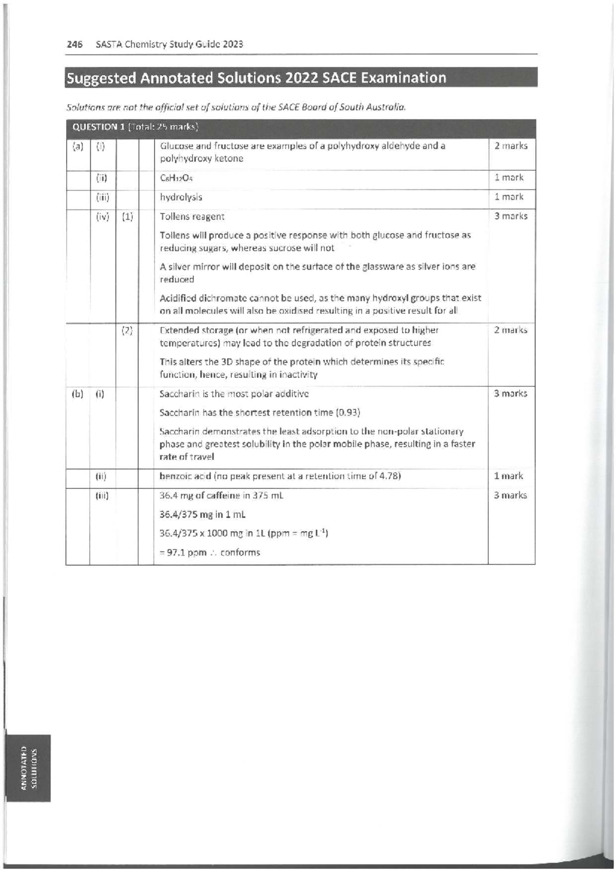 SASTA 246 Chemistry Study Guide 2023: Annotated Solutions for SACE 2022 ...