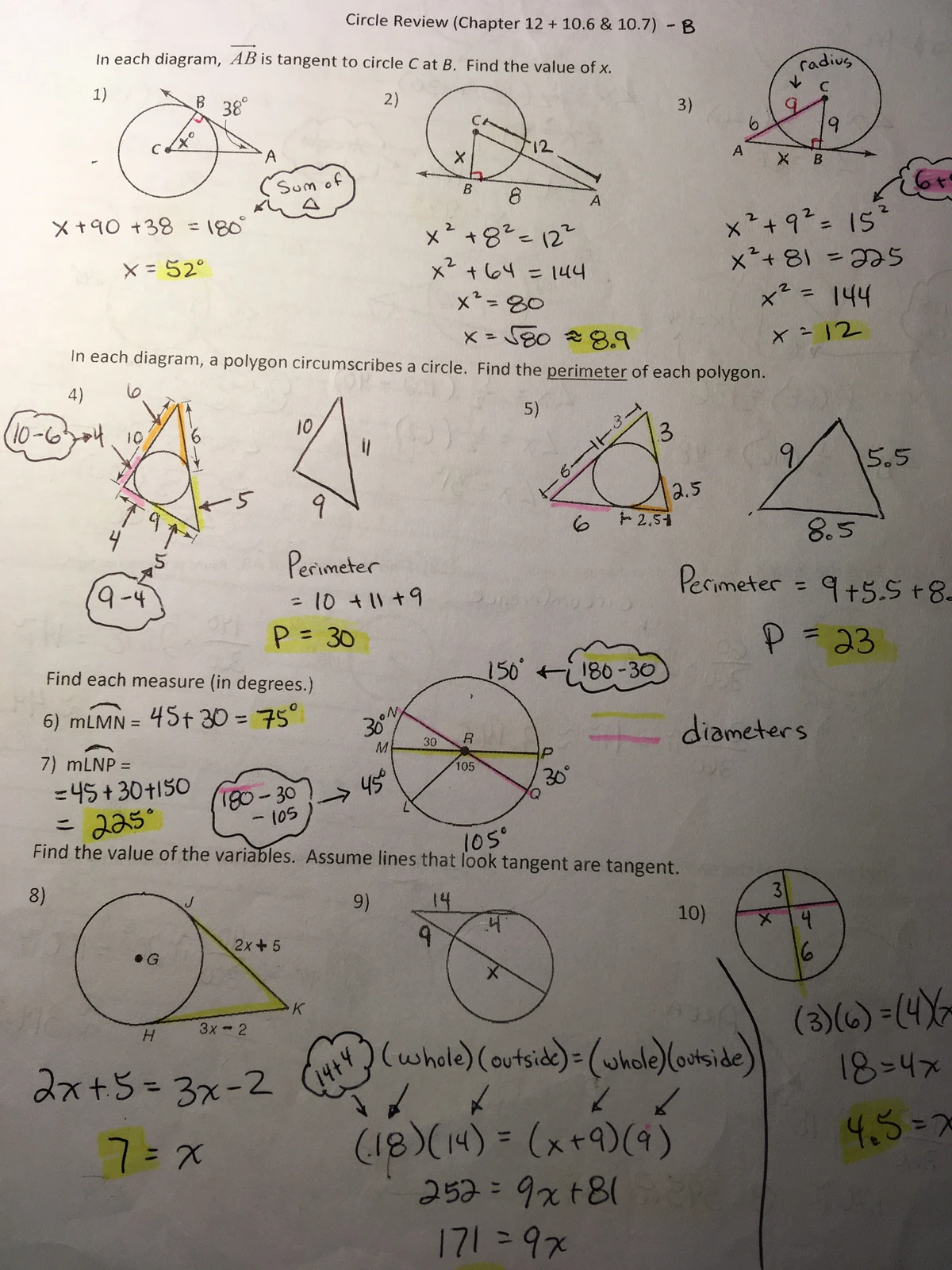 Answer Key for Completing the Square - Practice 1 (Math 101) - Studocu