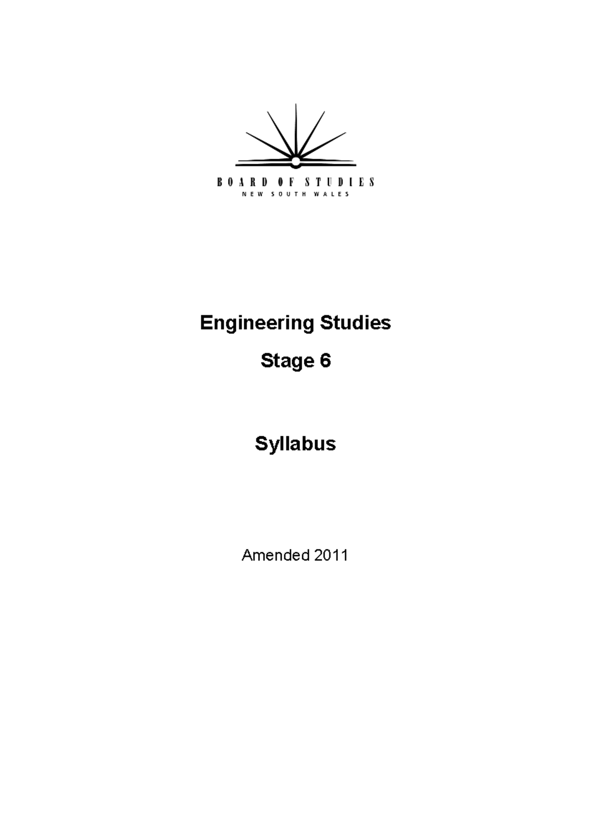Engineering Studies Stage 6 Syllabus Overview and Content - Studocu