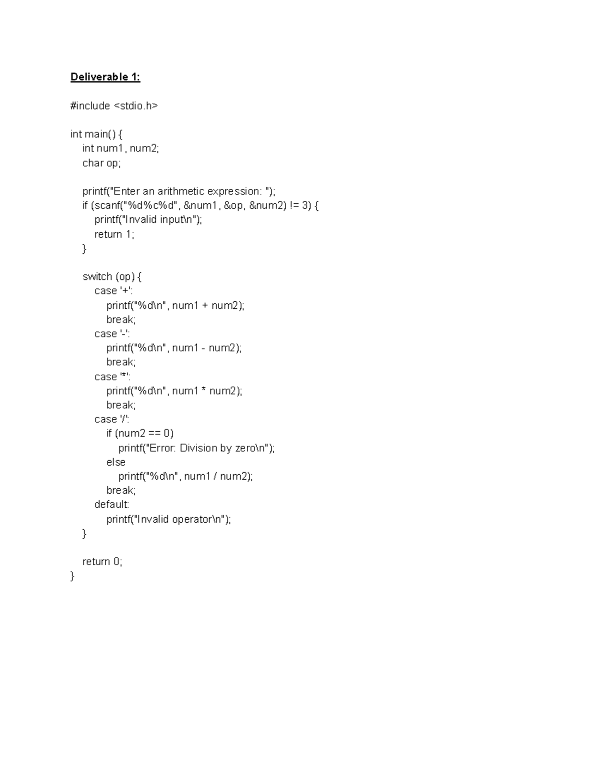Lab 4 - Arithmetic expression evaluation and error handling - Studocu