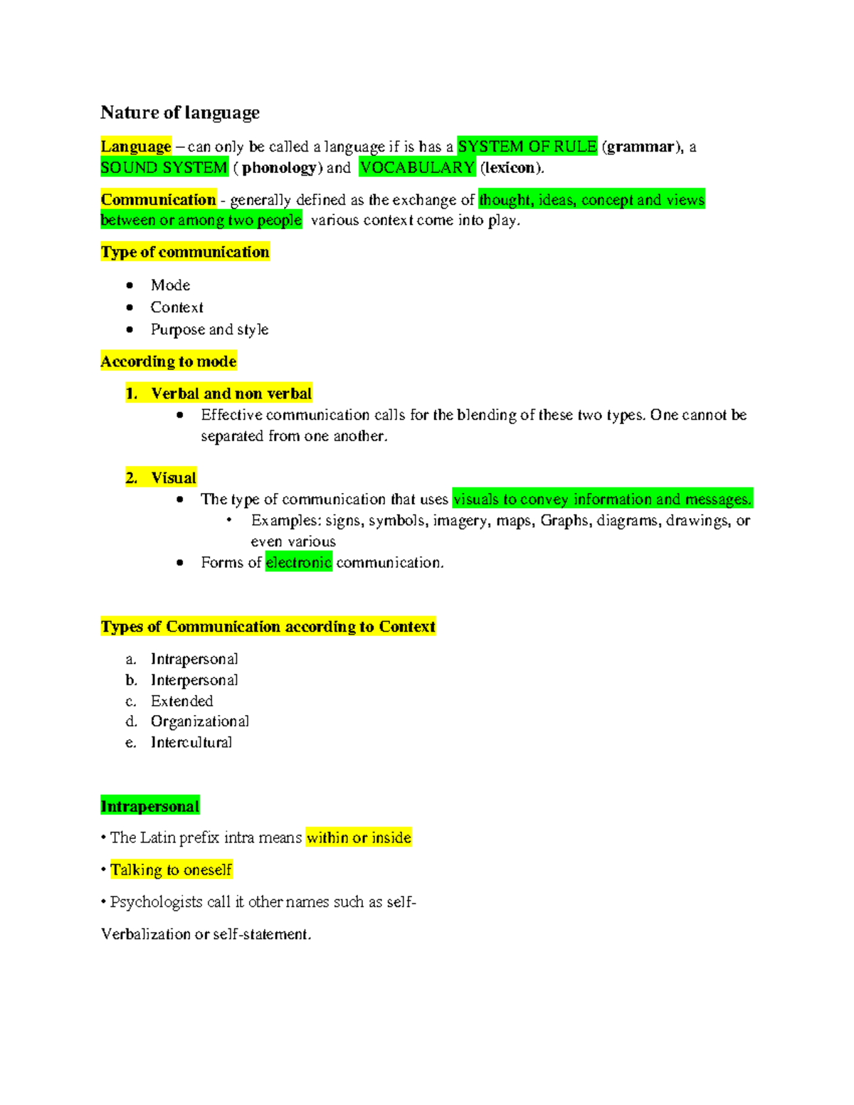 GE 5 Midterm Reviewer: Understanding Communication & Language - Studocu