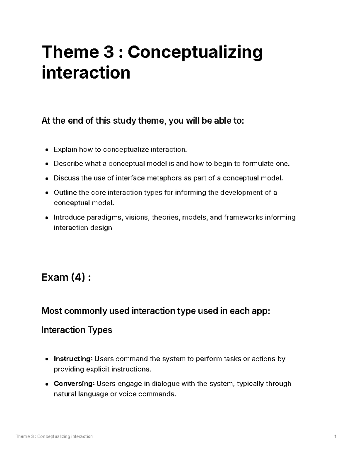 Theme 3: Conceptualizing Interaction - Key Concepts and Models (IMY ...
