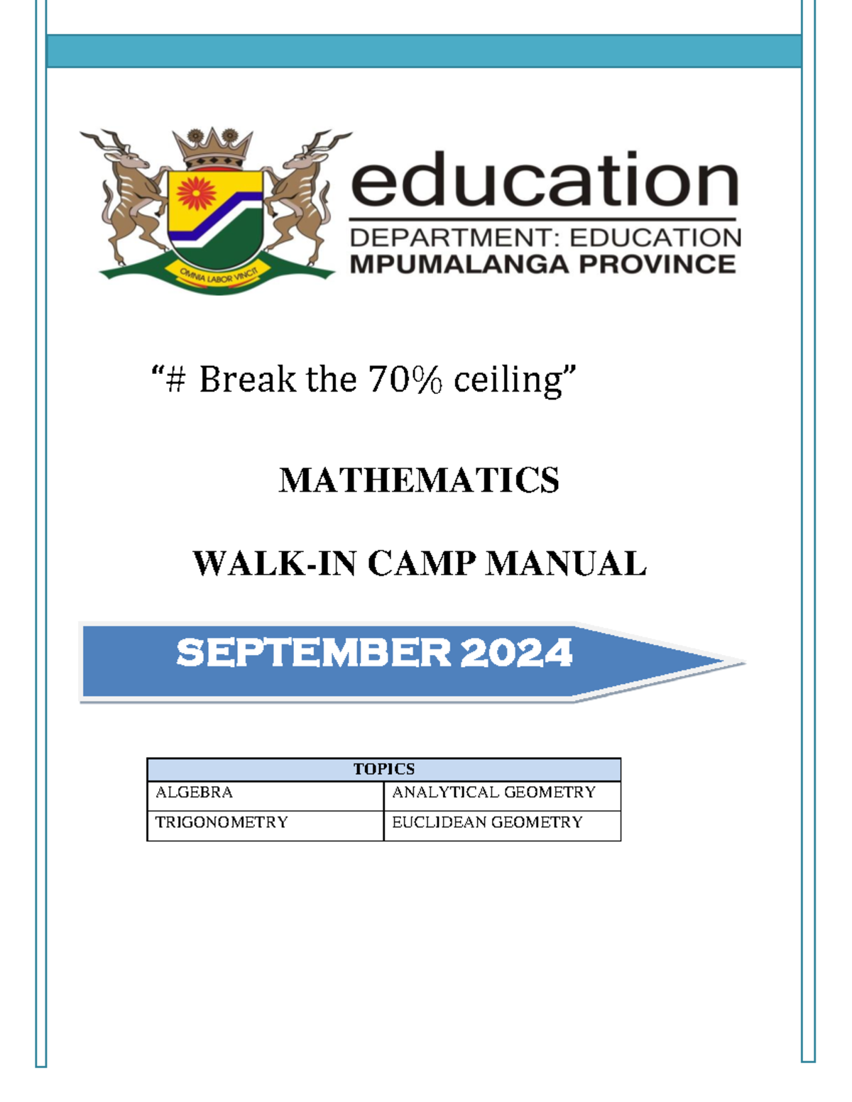 DAY Centres Manual - It could improve your mathematics - “# Break the ...