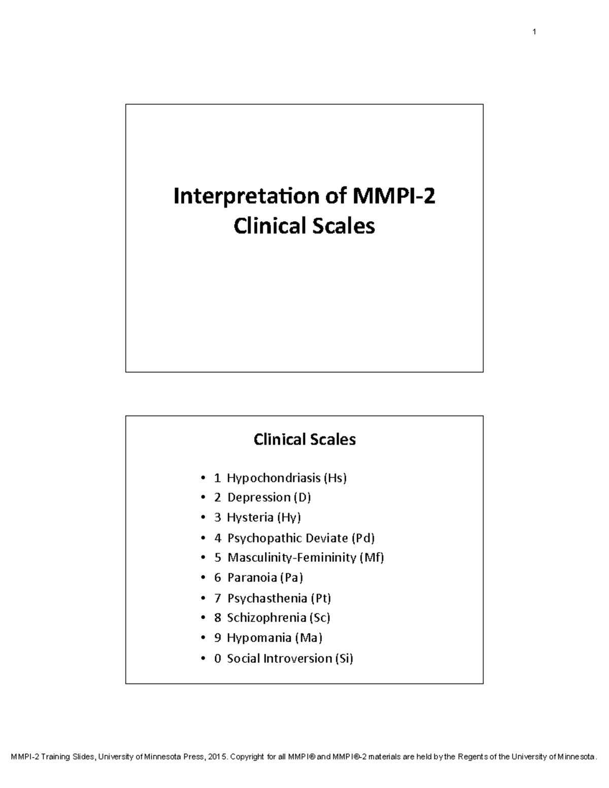 MMPI Code Types Interpretation: Clinical Scales Overview - Studocu