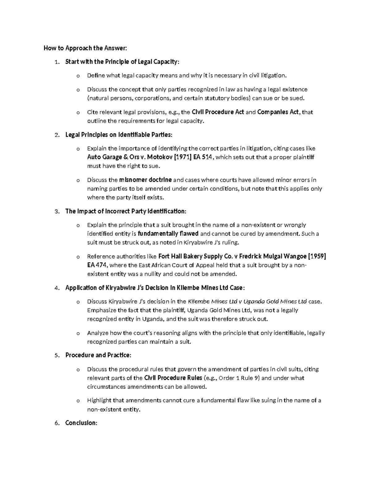 Legal Capacity in Civil Litigation: Principles & Procedures (LAW 101 ...