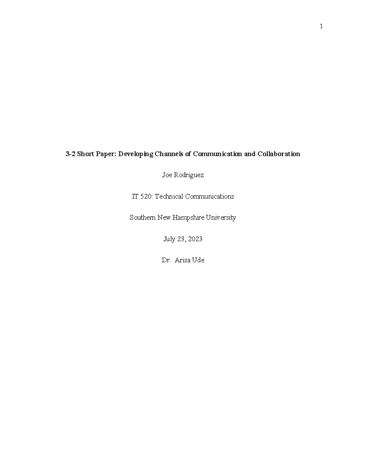 IT 520 Module Three Short Paper: Enhancing Communication Channels - Studocu