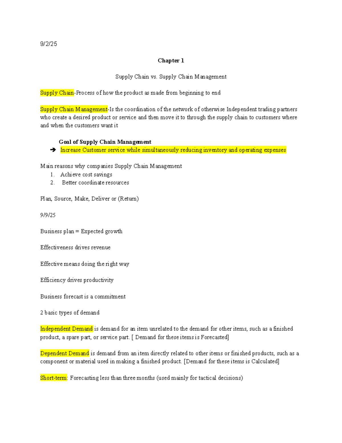 Supply Chain Management Overview and Strategies (Course Code TBD) - Studocu