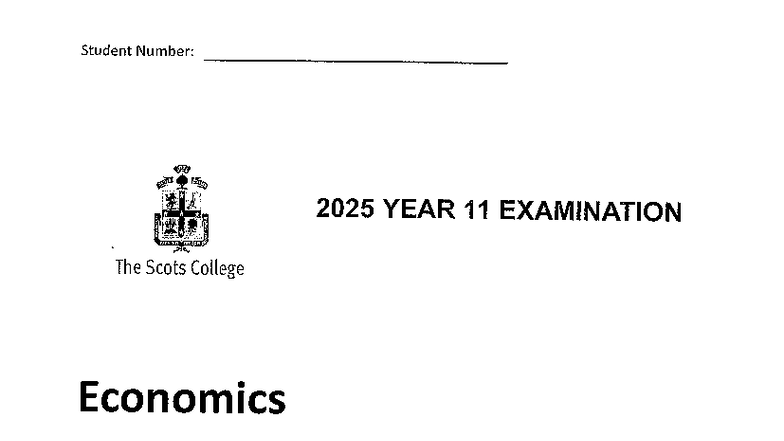 Year 11 Economics Final Exam 2025 - Total Marks 80 - Studocu