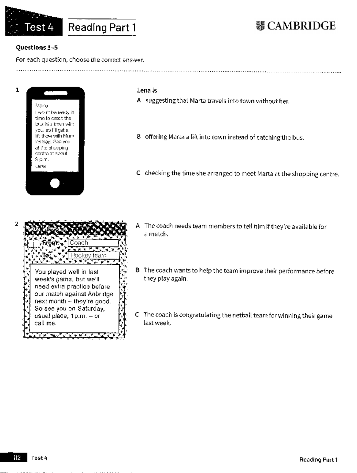 Reading PET 4 - Bài đọc Level B1 Preparation Guide - Studocu