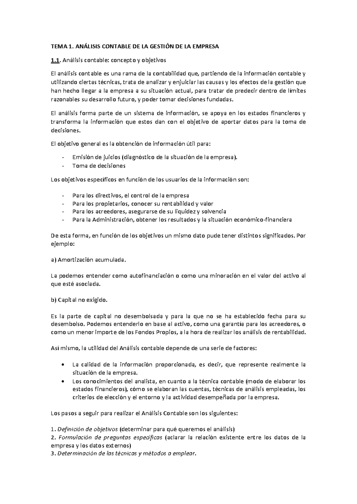 Temario de Análisis de Estados Financieros - Temas 1 a 5 - Studocu