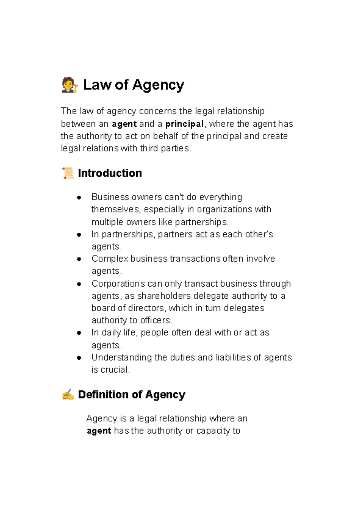 Law of Agency: Understanding Agent-Principal Relationships and ...