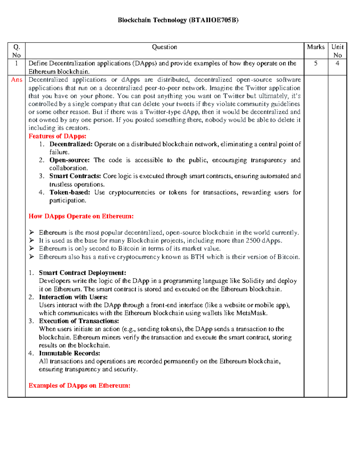 Decentralized Applications and Blockchain Role: BTAIIOE705B Exam Notes ...