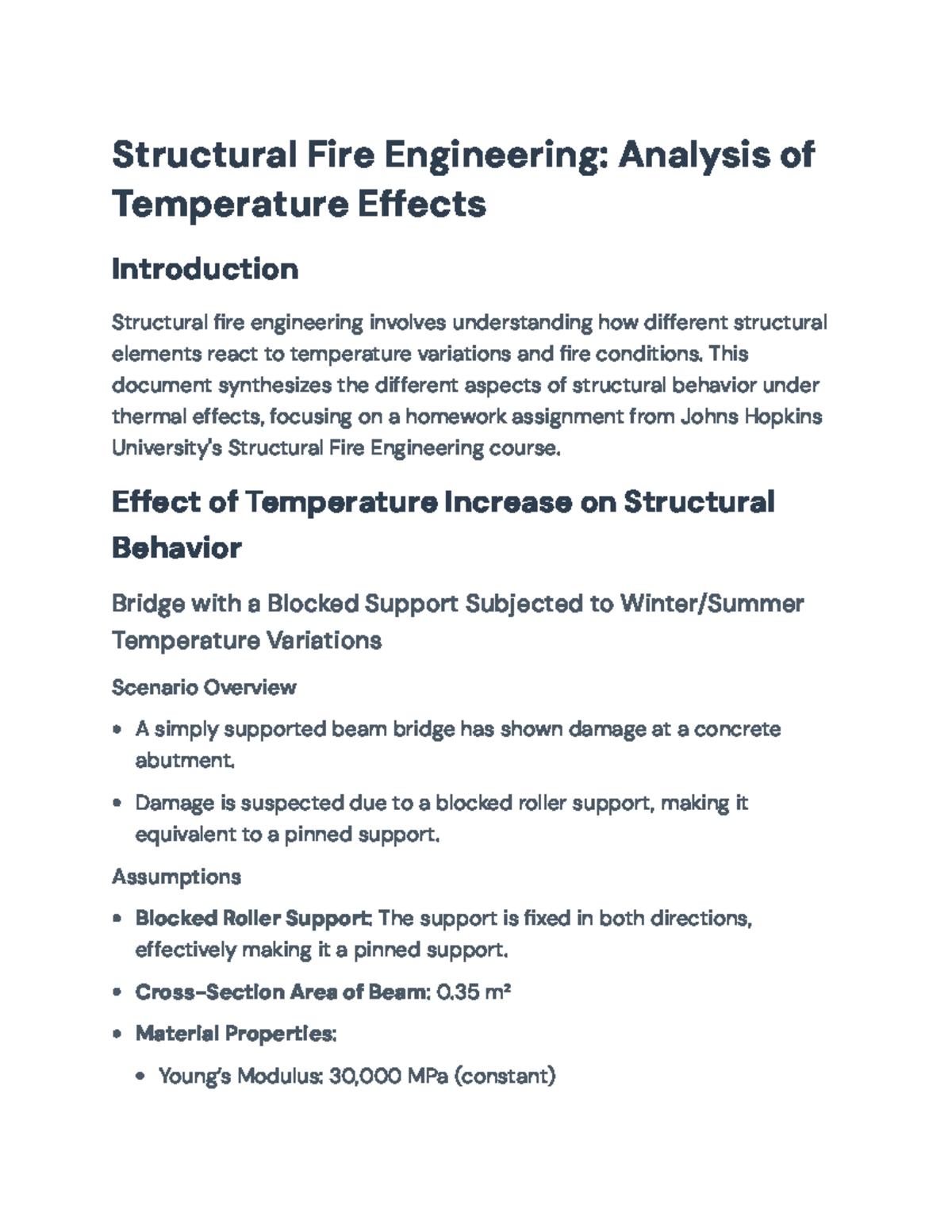 Structural Fire Engineering: Homework on Thermal Effects in Beams ...