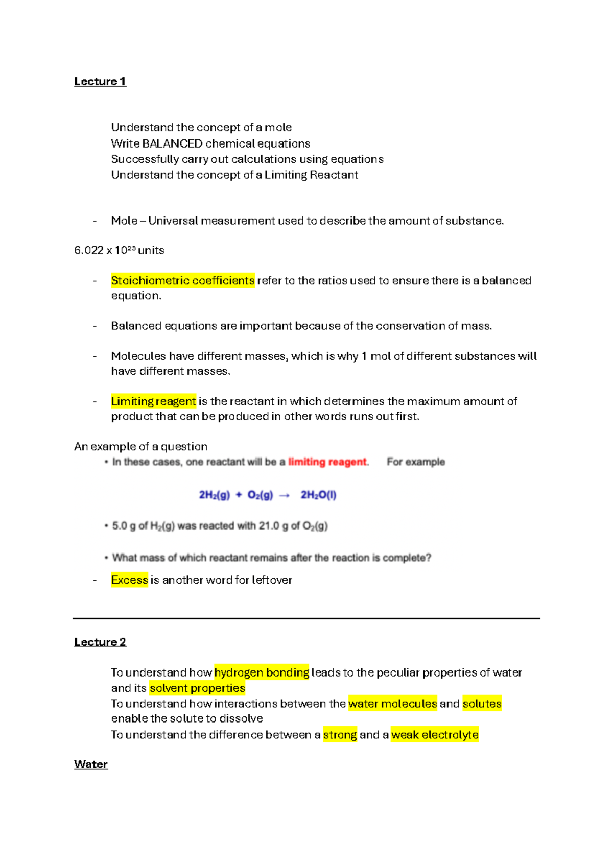 CHEM191: Lecture 1 Notes and Overview - Studocu