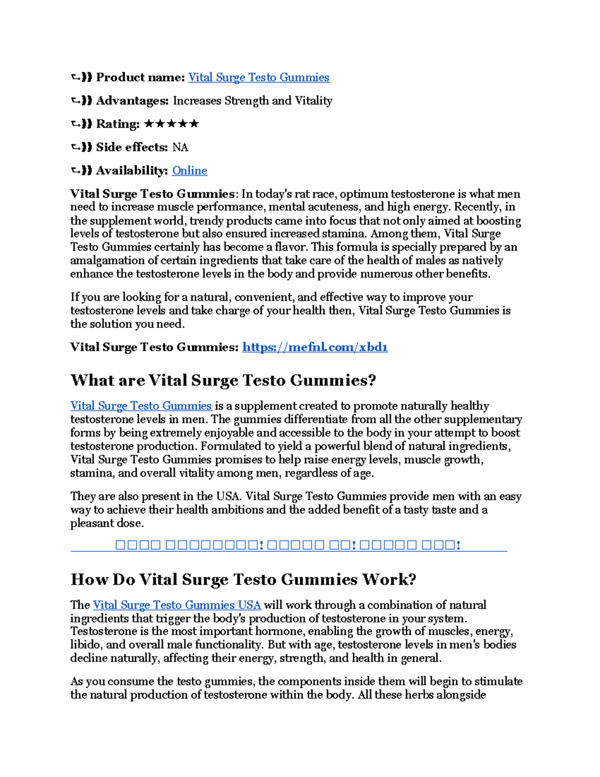 Vital Surge Testo Gummies: USA's Natural Testosterone Boosting Solution ...