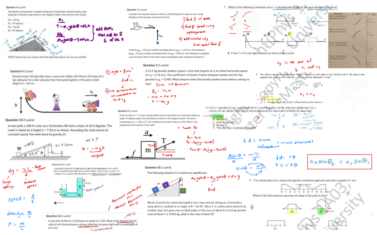 Final Exam Cheat Sheet for Physics 101: Key Formulas & Concepts - Studocu