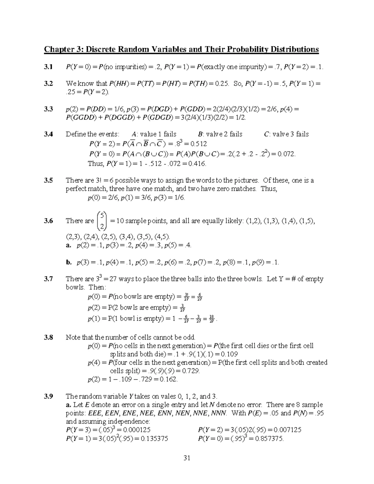 Solution Manual - Mathematical Statistics with Applications 7th edition, Wackerly chapter 2 ...