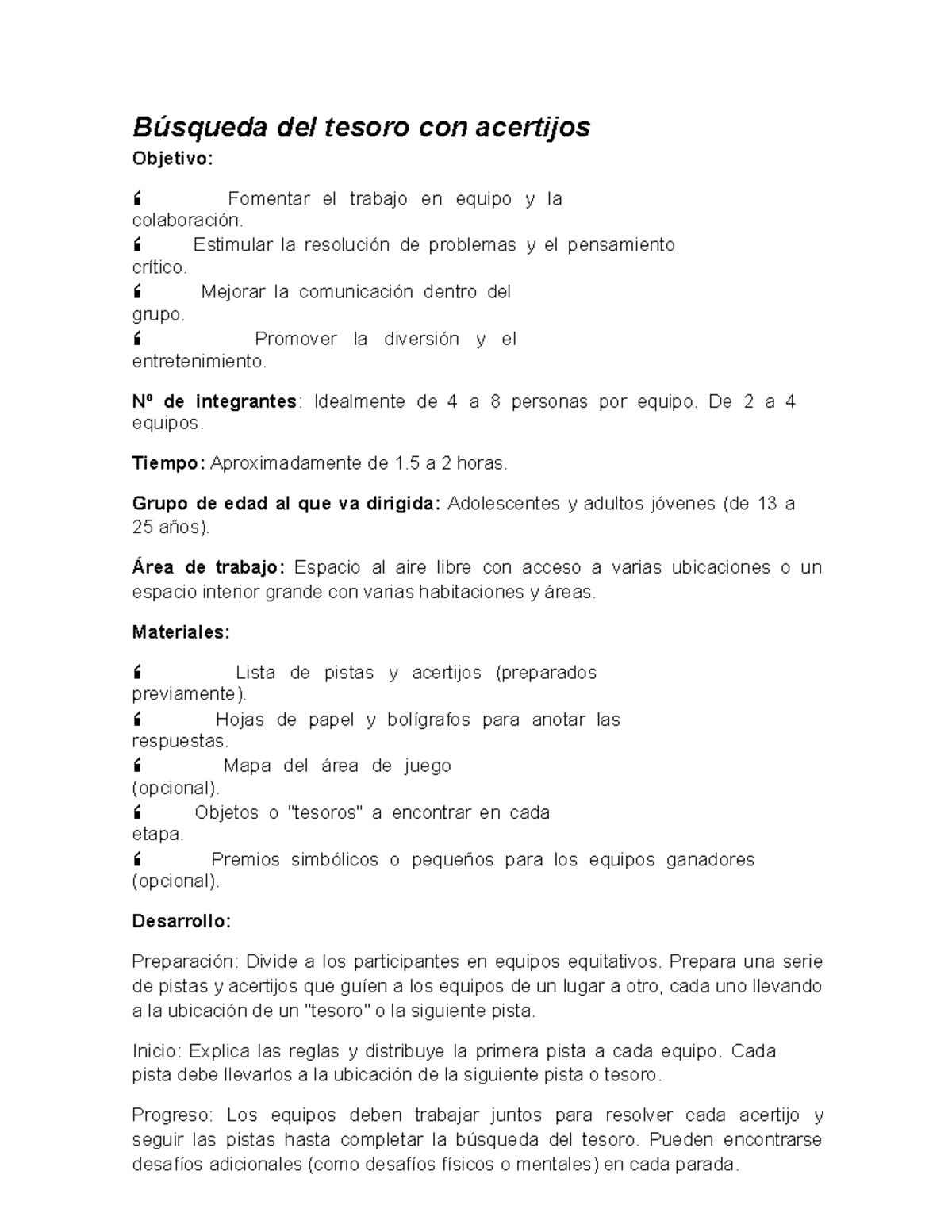 Búsqueda del Tesoro con Acertijos para Adolescentes y Jóvenes - Document Preview