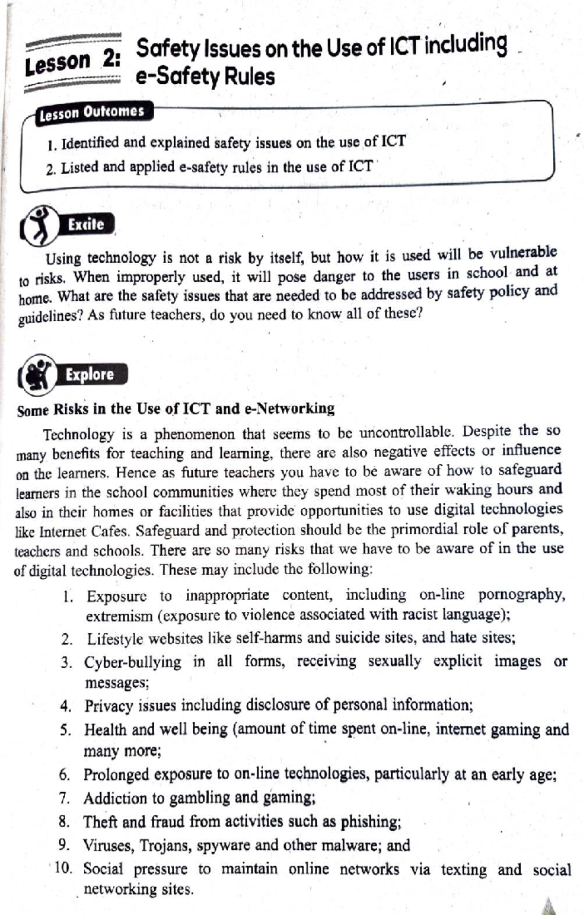 TTL1 e-Safety Issues in ICT: Key Insights and Guidelines Module 2-8 ...