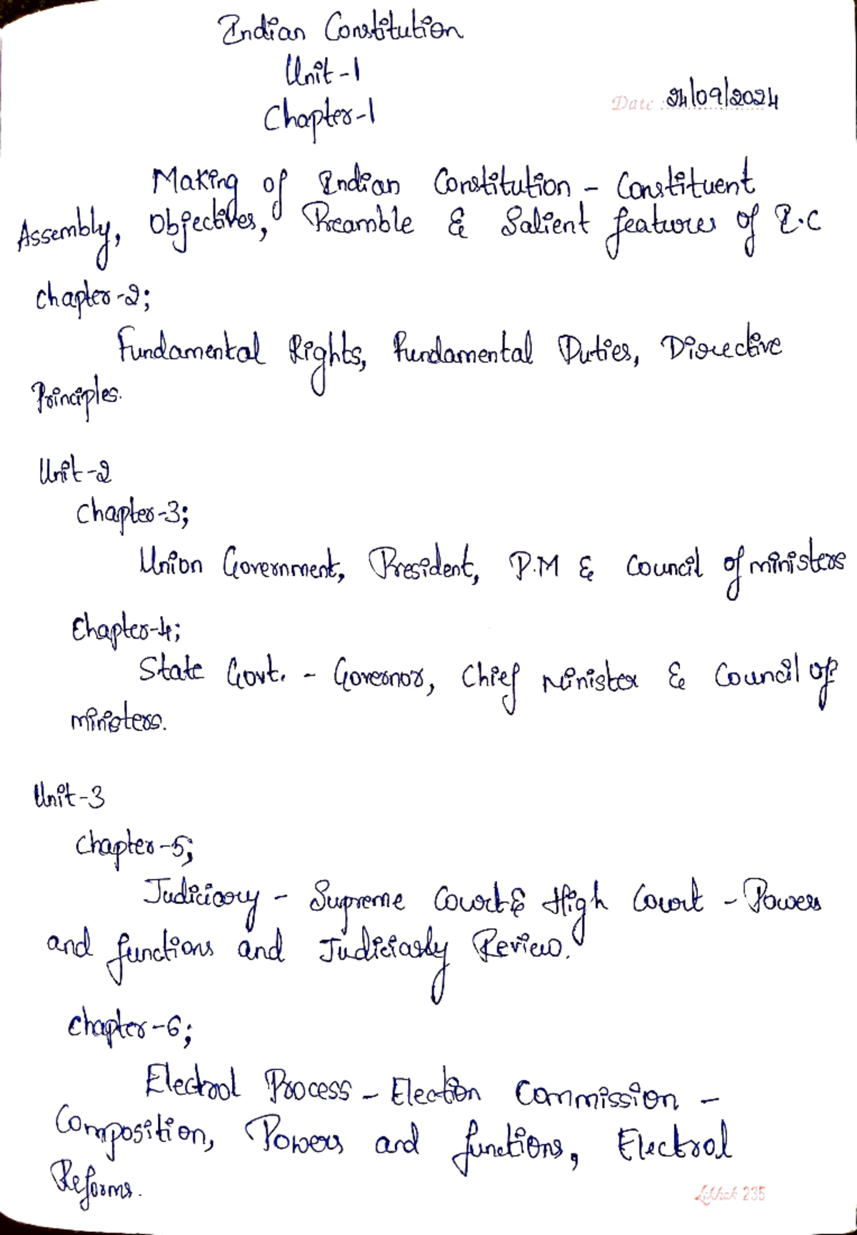 IC notes - Indian Constitution - Indian Constitution Unit. Date Making ...