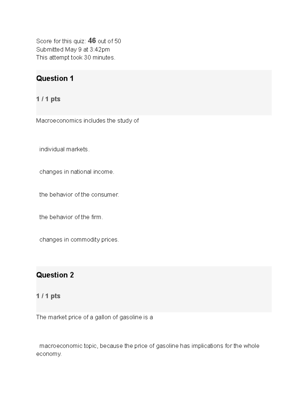 Macro Economics Final Exam Review & Quiz Insights - Studocu