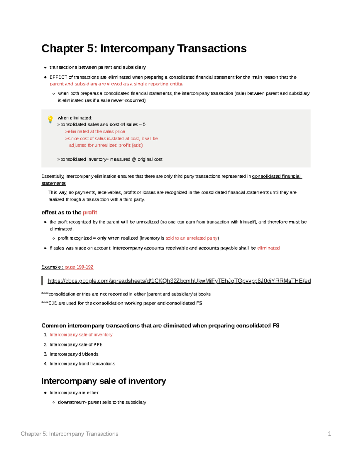 Chapter 5: Intercompany Transactions and Their Effects on Consolidation ...