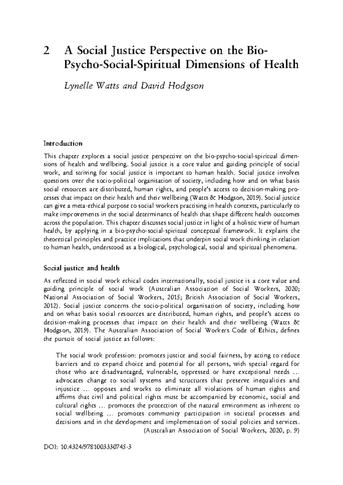 A Social Justice Lens on Bio-Psycho-Social-Spiritual Health Dimensions ...