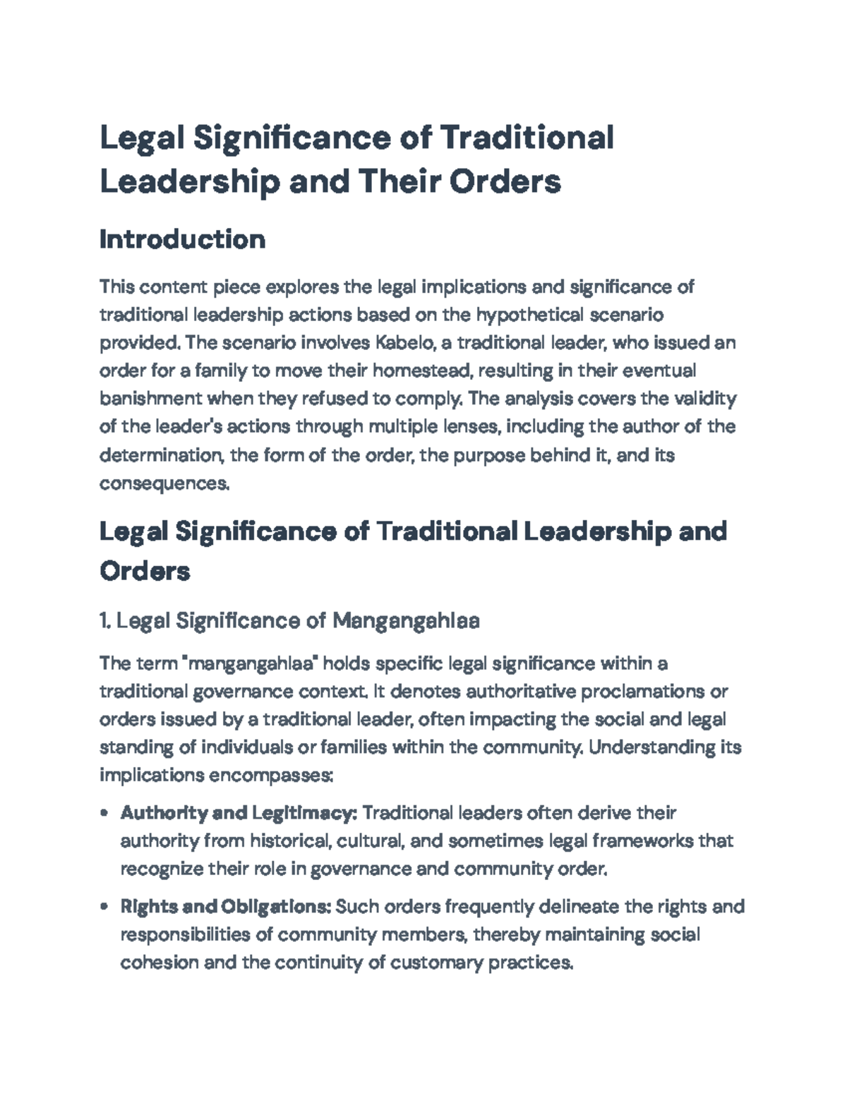 Legal Implications of Traditional Leadership Orders: A Case Study ...