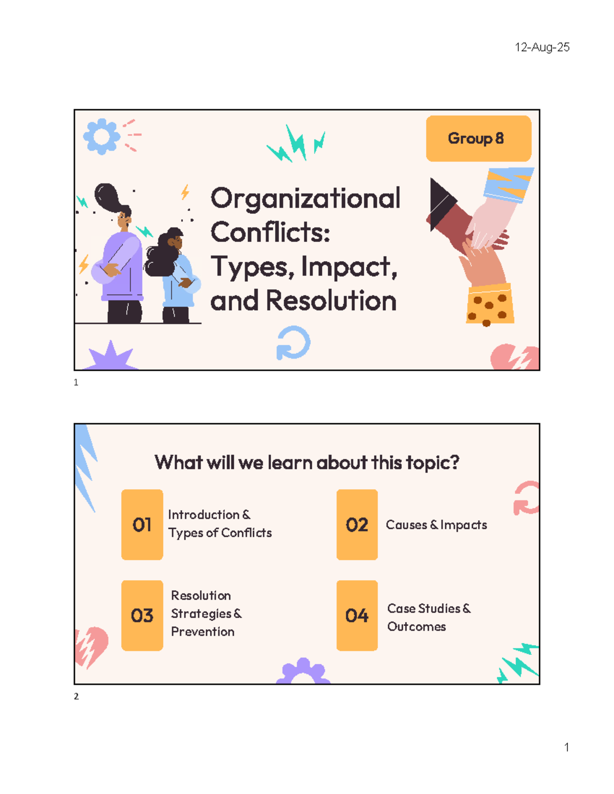 Organizational Conflict: Types, Impact & Resolution - Group 8 ...